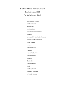 Poema-El Ultimo Adios al Profesor Luis Leal