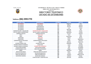 Directorio Telefónico - Universidad Técnica Luis Vargas Torres de