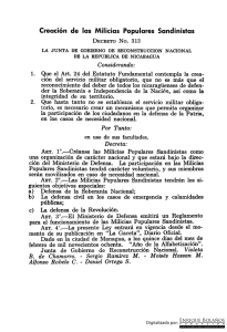 Decreto 313 - Creación de las Milicias Populares Sandinistas