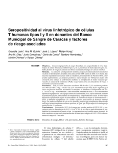 Seropositividad al virus linfotrópico de células T humanas tipos I y II