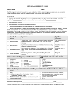 ASTHMA ASSESSMENT FORM None