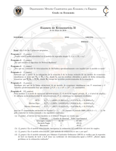 Examen de Econometría II