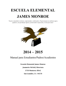 ESCUELA ELEMENTAL JAMES MONROE 2014 – 2015