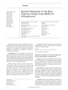 Spanish Adaptation of the Beck Cognitive Insight Scale (BCIS) for
