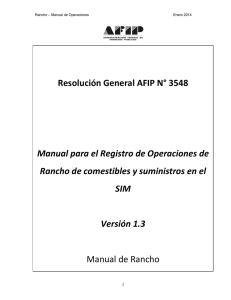 Manual de Rancho para el registro a través del kit, RG 3548/13
