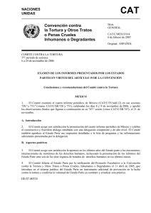 Observaciones finales del Comité contra la Tortura