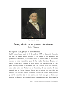 Gauss y el mito de los primeros cien números