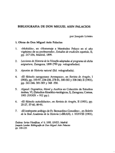 Bibliografía de Don Miguel Asín Palacios