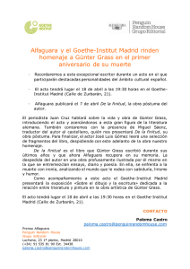 Alfaguara y el Goethe-Institut Madrid rinden homenaje a Günter