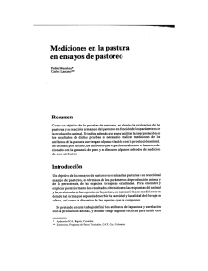 MEDICIONES DE PASTURAS EN ENSAYOS DE PASTOREO