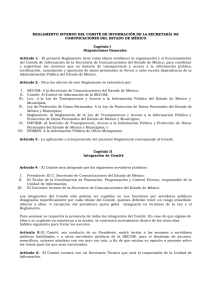 Reglamento Interno del Comité de Información de la Secretaría de