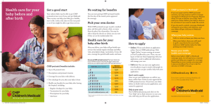 Health care for your baby before and after birth