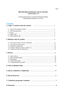 OpenMeetings manual para nuevos usuarios Contenido