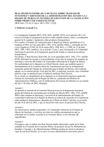 real decreto 510/2001, de 11 de mayo, sobre traspaso de funciones