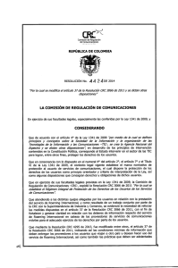 Page 1 Comisión de Requlación de Comunicaciones REPÚBLICA
