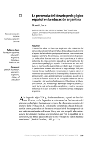 La presencia del ideario pedagógico español en la