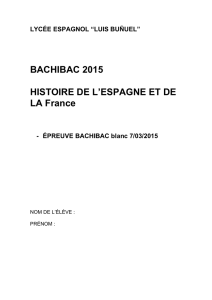 BACHIBAC 2015 HISTOIRE DE L`ESPAGNE ET DE LA France
