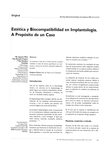 Estética y Biocompatibilidad en Implantología. A Propósito de un Caso