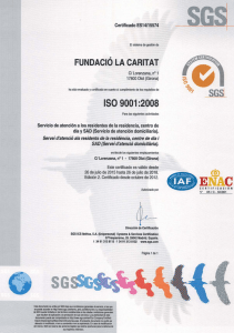 certificados iso - FUNDACIÓ LA CARITAT