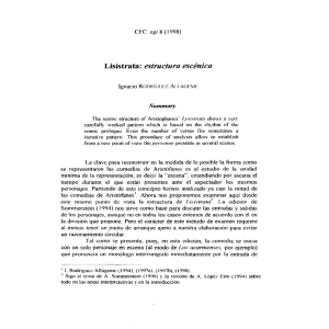 Lisístrata: estructura escénica - Revistas Científicas Complutenses