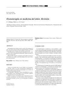 Ozonoterapia en medicina del dolor. Revisión