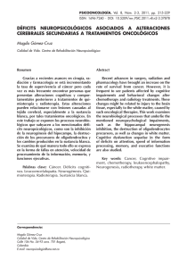 déficits neuropsicológicos asociados a alteraciones cerebrales