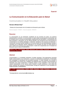 La Comunicación en la Educación para la Salud