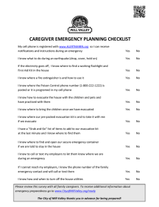 caregiver emergency planning checklist