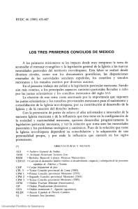 LOS TRES PRIMEROS CONCILIOS DE MEXICO A los