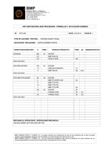wet-end recipes and procedure / fórmulas y aplicación - BMP-QTC