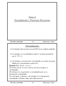 Normalización y funciones recursivas