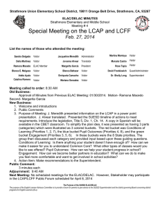 Special Meeting on the LCAP and LCFF