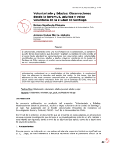 Voluntariado y Edades: Observaciones desde la juventud, adultez y