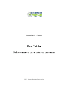 Don Chicho Sainete nuevo para catorce personas