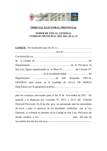 Poder de Fiscal General - Justicia Electoral de la Provincia de San