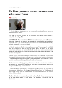 Un libro presenta nuevas aseveraciones sobre Anne Frank