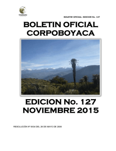 BOLETIN OFICIAL CORPOBOYACA EDICION No. 127 NOVIEMBRE