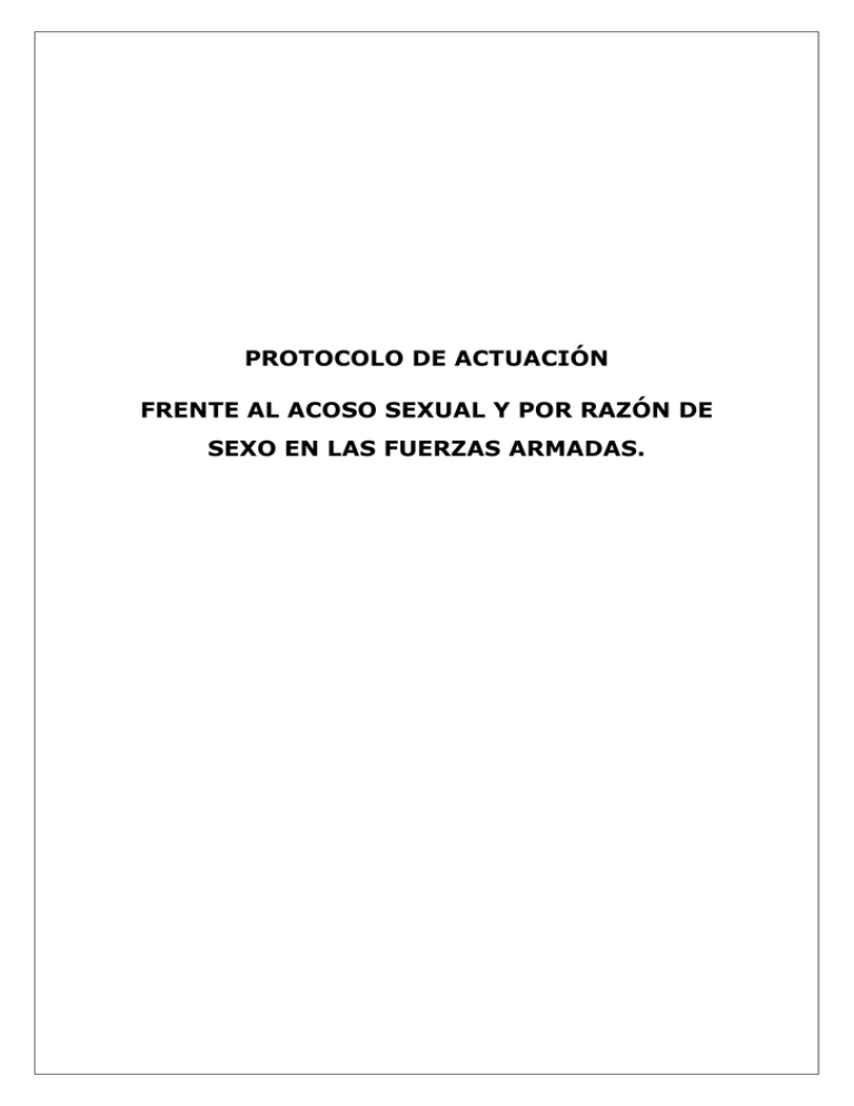 Protocolo De Actuación Frente Al Acoso Sexual Y Por Razón De Sexo