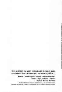¡rf,s motines en gran canaria en el siglo xviii. aproximación