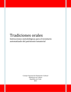 Tradiciones orales - Consejo Nacional de Patrimonio Cultural