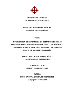 intervención de enfe - Universidad Católica de Santiago de Guayaquil