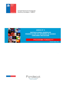 Instructivo de informe de avance - Versión etapa 2011