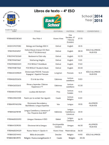School Year 2014 2015 Libros de lectura Castellano – 4º ESO