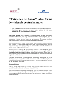 Presentacion Informe Crímenes de Honor en