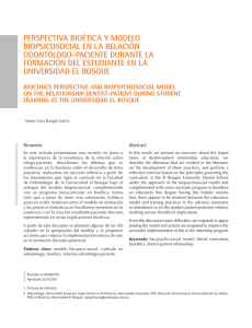 Perspectiva bioética y modelo biopsicosocial en la relación