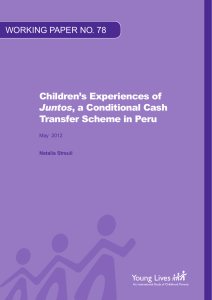 Children`s experiences of Juntos, a conditional cash transfer