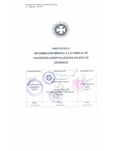 Protocolo de información médica a familia de hospitalizados en box