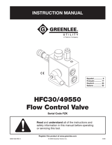 HFC30/49550 Flow Control Valve