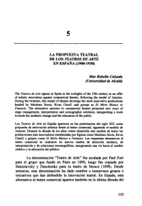 La Propuesta Teatral de los Teatros de Arte en España, 1900-1930