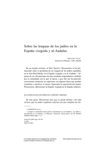 Las lenguas de los judíos en la España visigoda y - Sefarad